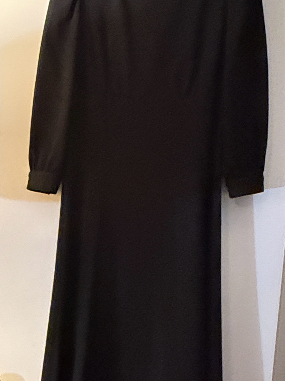 Calvin Klein Black Long-Sleeve Midi Dress